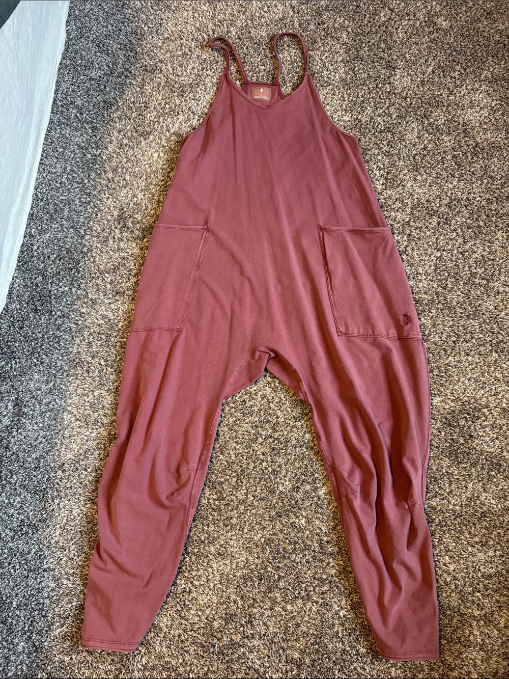 FP Movement by Free People Relaxed Burgundy Harem Jumpsuit